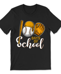 100 Days Of School Baseball Teacher Kids 100th Day Of School T-shirt