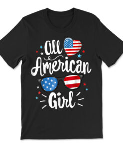 All American Girl Women American Flag 4th Of July Patriotic T-shirt