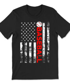American Flag Baseball Team T-shirt