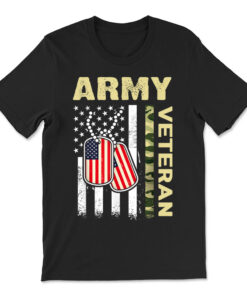 American Flag Camo Proud Us Army Veteran T-shirt