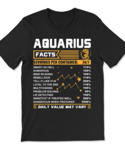 Aquarius Facts Zodiac Aquarius Birthday T-shirt