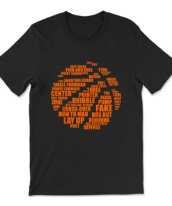 Basketball Terms Motivational Word Cloud T-shirt