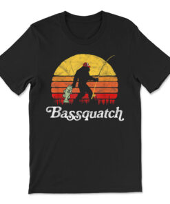 Bassquatch Funny Bigfoot Fishing Outdoor T-shirt