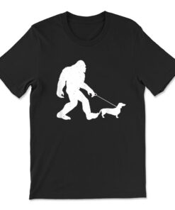 Bigfoot Walking Dachshund T-shirt