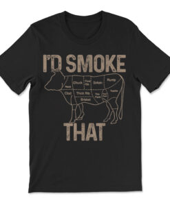 Chef Butcher Cook Bbq I'd Smoke That Cow Beef T-shirt