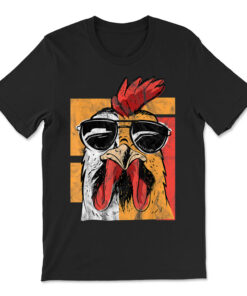 Cool Rooster Wearing Sunglasses Retro Vintage Chicken Tee T-shirt