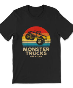 Cool Vintage Monster Truck Are My Jam Retro Sunset T-shirt