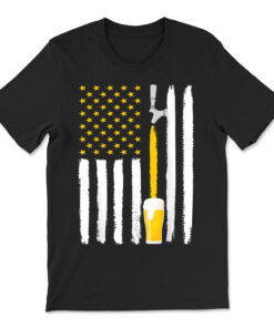 Craft Beer American Flag Usa T-shirt 4th July Brewery T-shirt