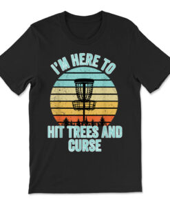 Disc Golf Shirt Funny Hit Trees And Curse Retro Disc Golf Gi T-shirt