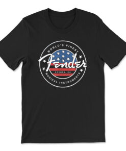 Fender American Flag Circle Stamp Logo T-shirt