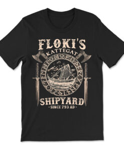 Flokis Shipyard Kattegat Viking Ship And Sword T-shirt
