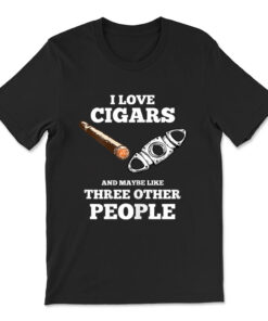 Funny Cigar Accessories Gift Set Cigar Lover Smokers Party T-shirt