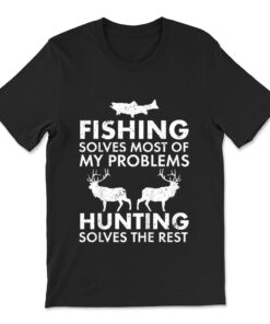 Funny Fishing And Hunting Gift Christmas Humor Hunter Cool T-shirt