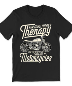 Funny Motorcycle Rider Therapy Vintage Biker T-shirt