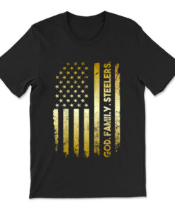 God Family Steelers Pro Us Flag Shirt Father's Day Dad T-shirt