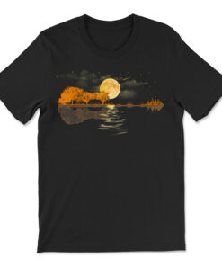 Guitar Lake Reflections Love Musician Acoustic Guitar T-shirt