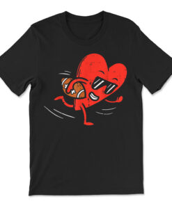 Heart American Football Valentines Day T-shirt