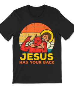 Jesus Has Your Back Jiu Jitsu Retro Christian T-shirt