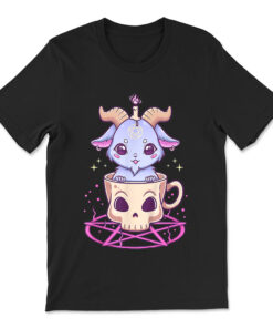 Kawaii Pastel Goth Cute Creepy Pentacle Baphomet Goat T-shirt