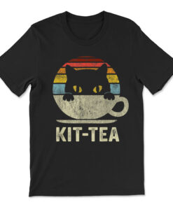 Kit Tea Black Kitty Cat Tea Lover T-shirt