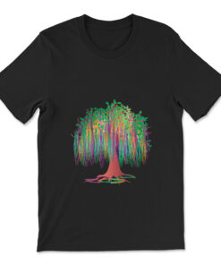 Mardi Gras Tree Beads New Orleans Watercolor Festival T-shirt