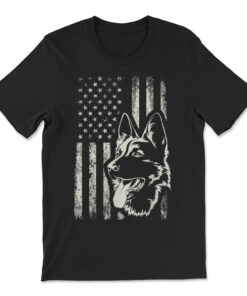 Patriotic German Shepherd American Flag 4th Of July Shepherd T-shirt