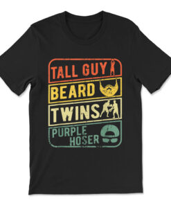 Perfect Gift For Kids Dude-tall Guy Beard Twins Purple Hoser T-shirt