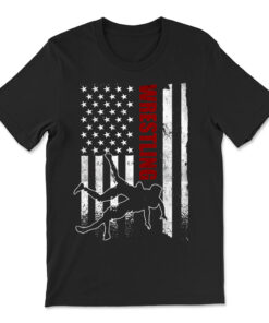 Retro American Wrestling Apparel Us Flag Wrestling T-shirt