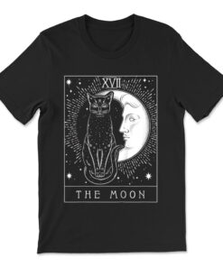 Tarot Card Crescent Moon And Cat T-shirt