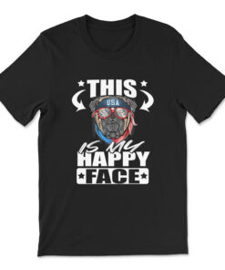 This Is My Happy Face Patriot Bulldog T-shirt