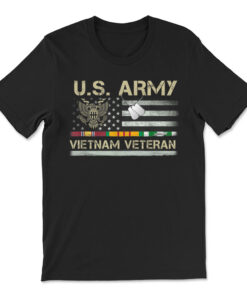 Us Army Vietnam Veteran Usa Flag T-shirt
