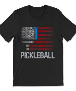 Us Flag Pickleball Player Paddleball Lover T-shirt