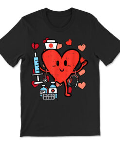 Valentines Day Nurse Heart Funny Nursing Scrub Top Rn T-shirt