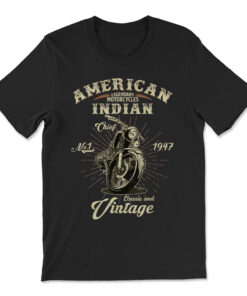 Vintage American Motorcycle Indian For Old Biker T-shirt