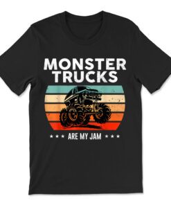 Vintage Monster Truck Are My Jam Retro Sunset Cool Engines T-shirt