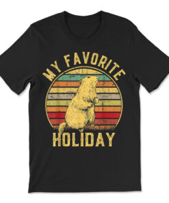 Vintage Retro My Favorite Holiday Groundhog Day T-shirt