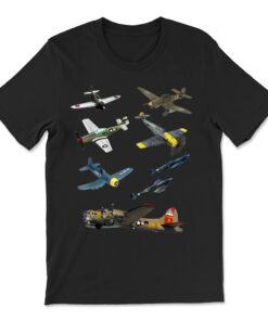 Ww2 Planes Warbirds P51 Mustang Spitfire Messerschmitt T-shirt