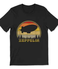 Zeppelin Retro Vintage Sunset 70s 80s Distressed Dirigible T-shirt